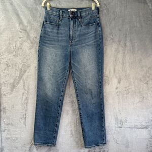 Madewell Women's The Momjean Blue Wash 5 Pocket Style Cotton Mom Jeans Size 27‎